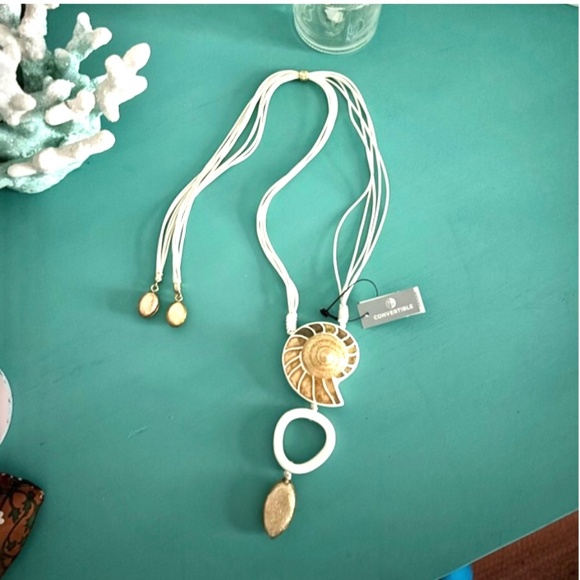 NWT Chicos Adjustable Seashell Necklace - Picture 3 of 10